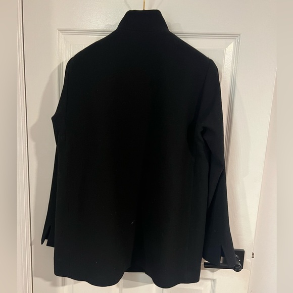 Nina McLemore Jacket Black WOOL CREPE KYOTO jacket size 4 point collar pockets - Picture 5 of 11